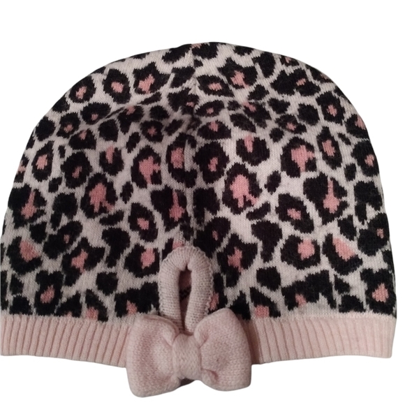 Kate Spade New York Hats Cheetah Pink Bow Ponytail Hat Cap Beanie - Picture 5 of 6
